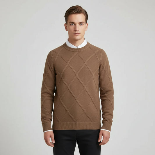 Diamond Texture Crew Sweater