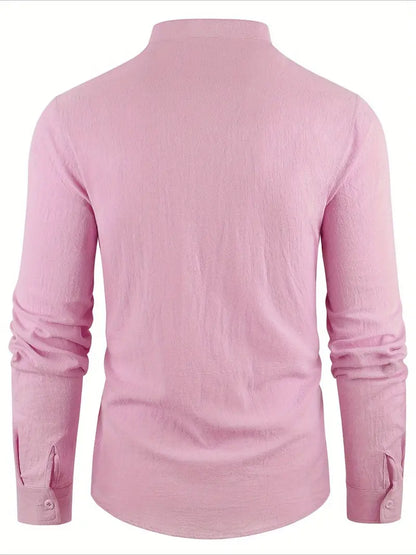 Casual Henley Collar Shirt for Men