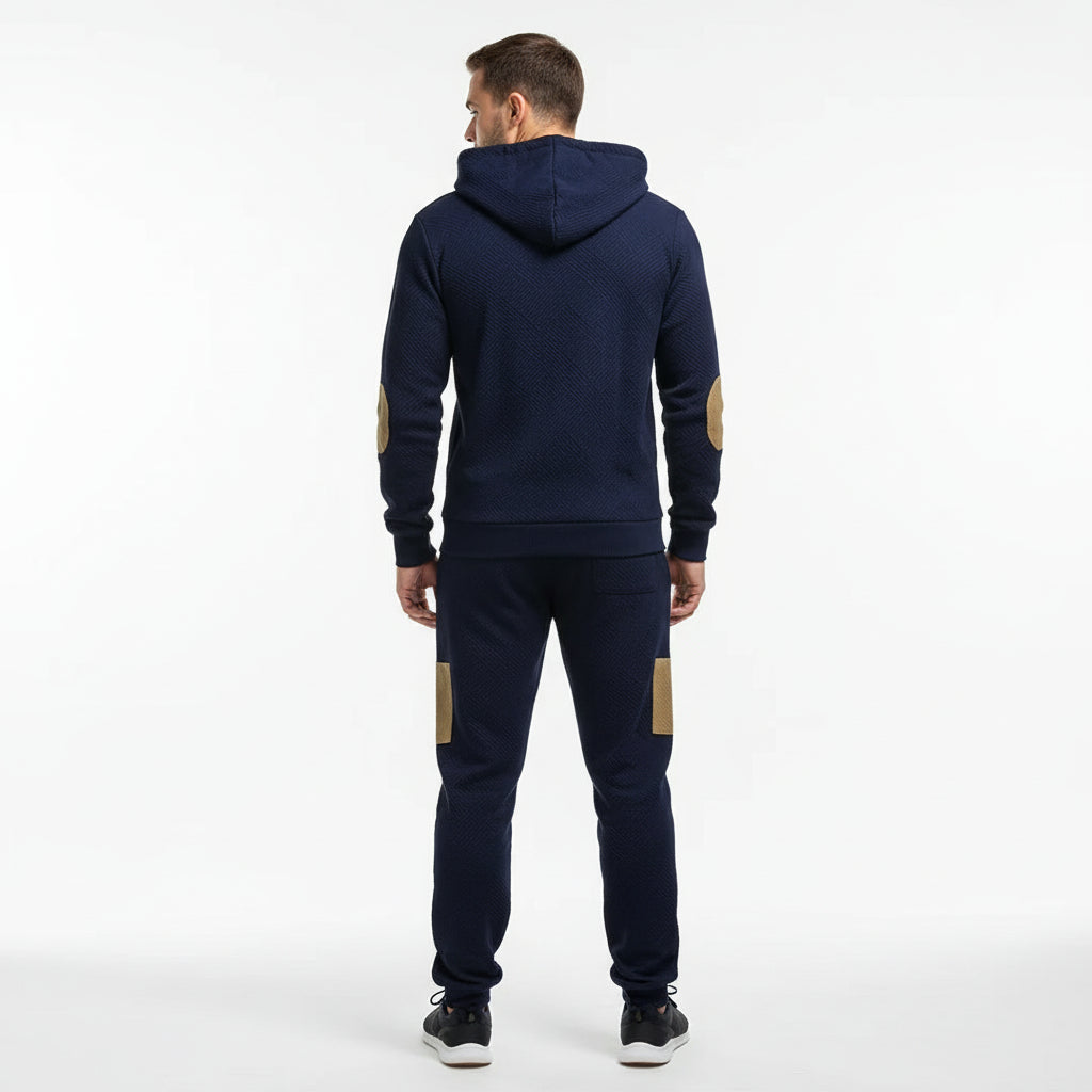 Textured Button Hoodie Set