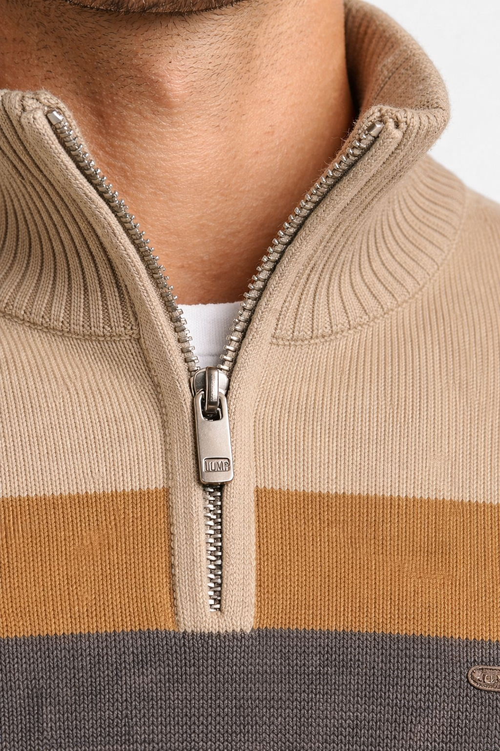 Men’s Striped Quarter Zip Knit Shirt