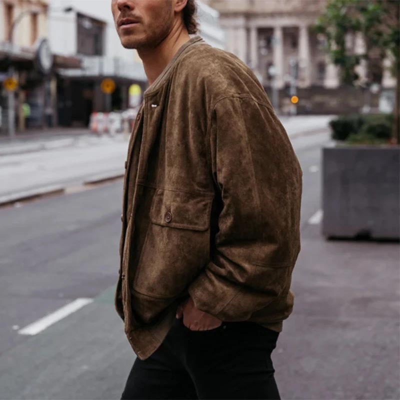 Classic Collared Suede Jacket