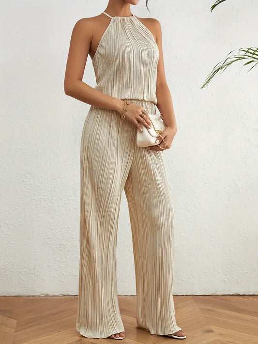 Pleated Top and Trousers Set for Women