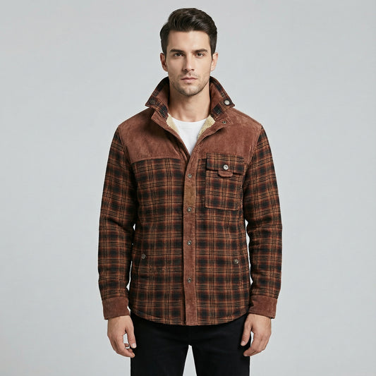 Men’s Plaid Button Jacket