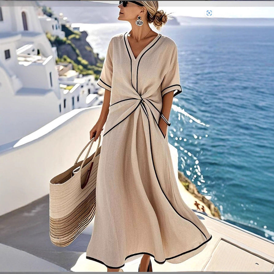 Santorini Coast Maxi Dress