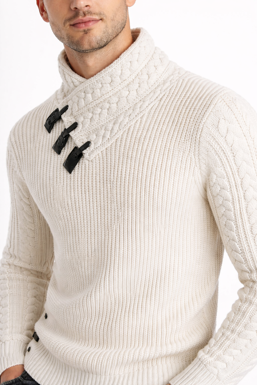 Arden Ridge Ribbed Toggle Knit Sweater