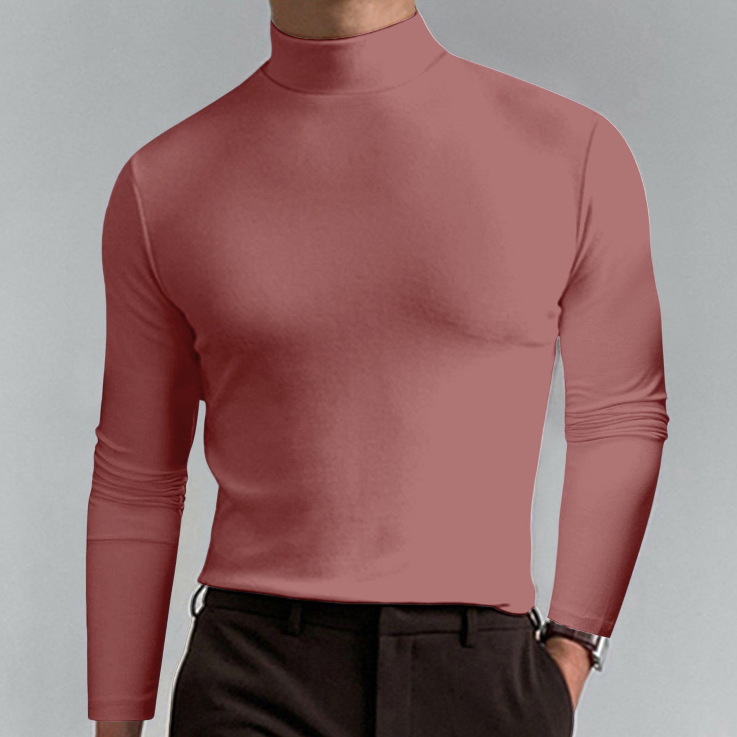 Men’s Long Sleeve Mock Neck Top