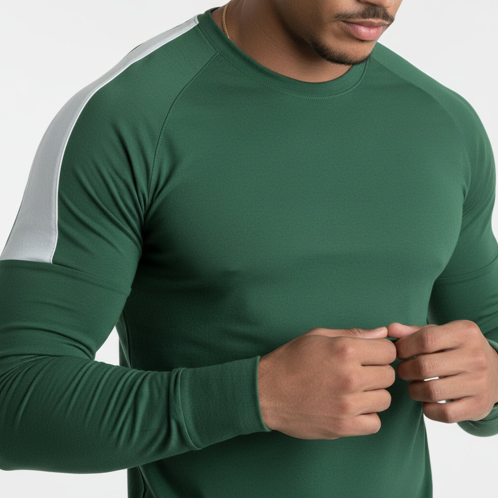 Men’s Long Sleeve Athletic Top With Raglan Sleeves