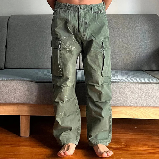 Men’s Cargo Pants With Straight Fit Utility Pockets And Structured Design