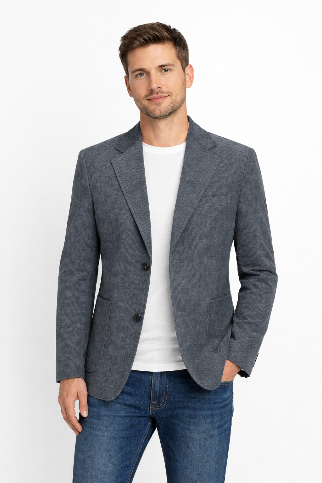 Men’s Double Button Structured Blazer Jacket