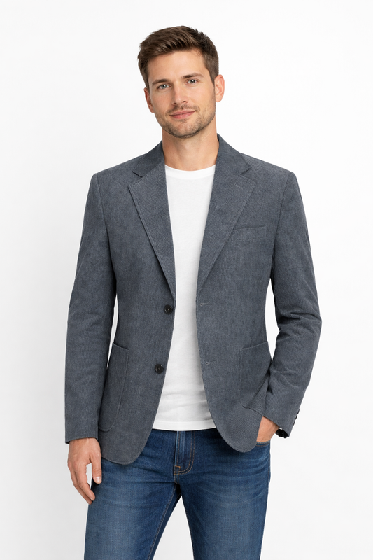 Men’s Double Button Structured Blazer Jacket
