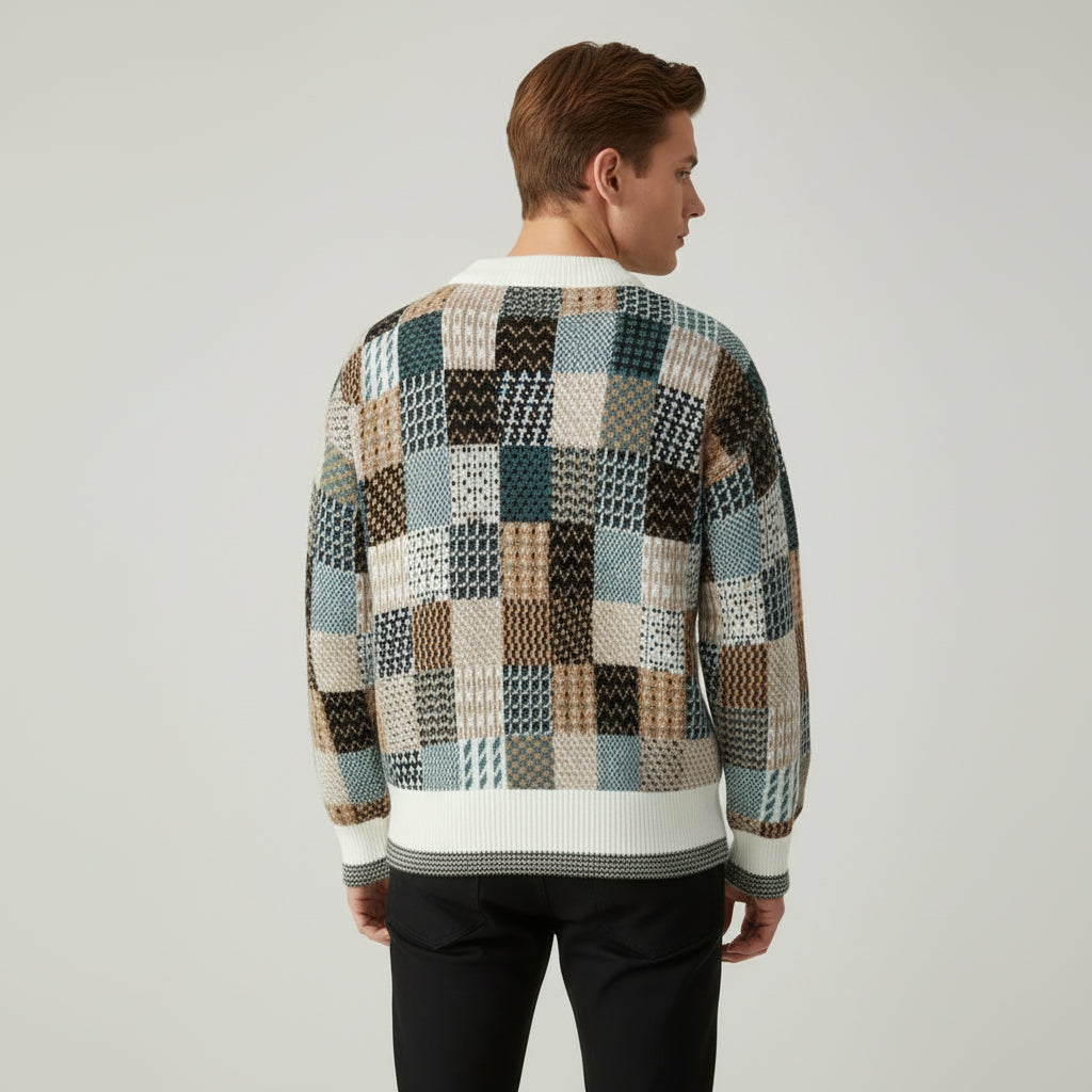 Mosaic Knit Crew Sweater