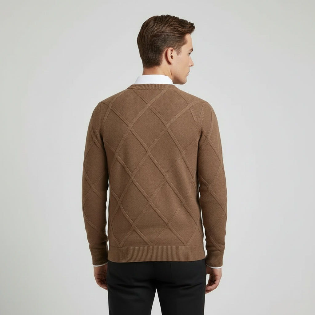 Diamond Texture Crew Sweater