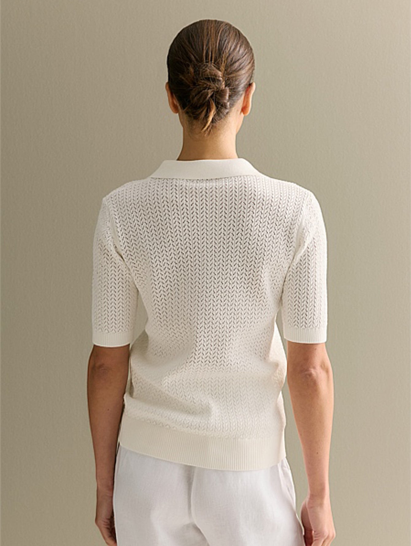 Versatile Short-sleeve Hollow-out Knit Women's Summer Casual