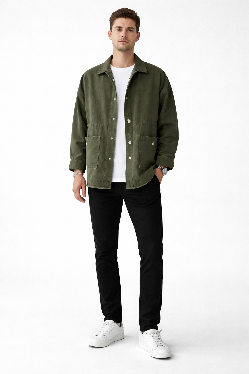 Layered Utility Chore Jacket