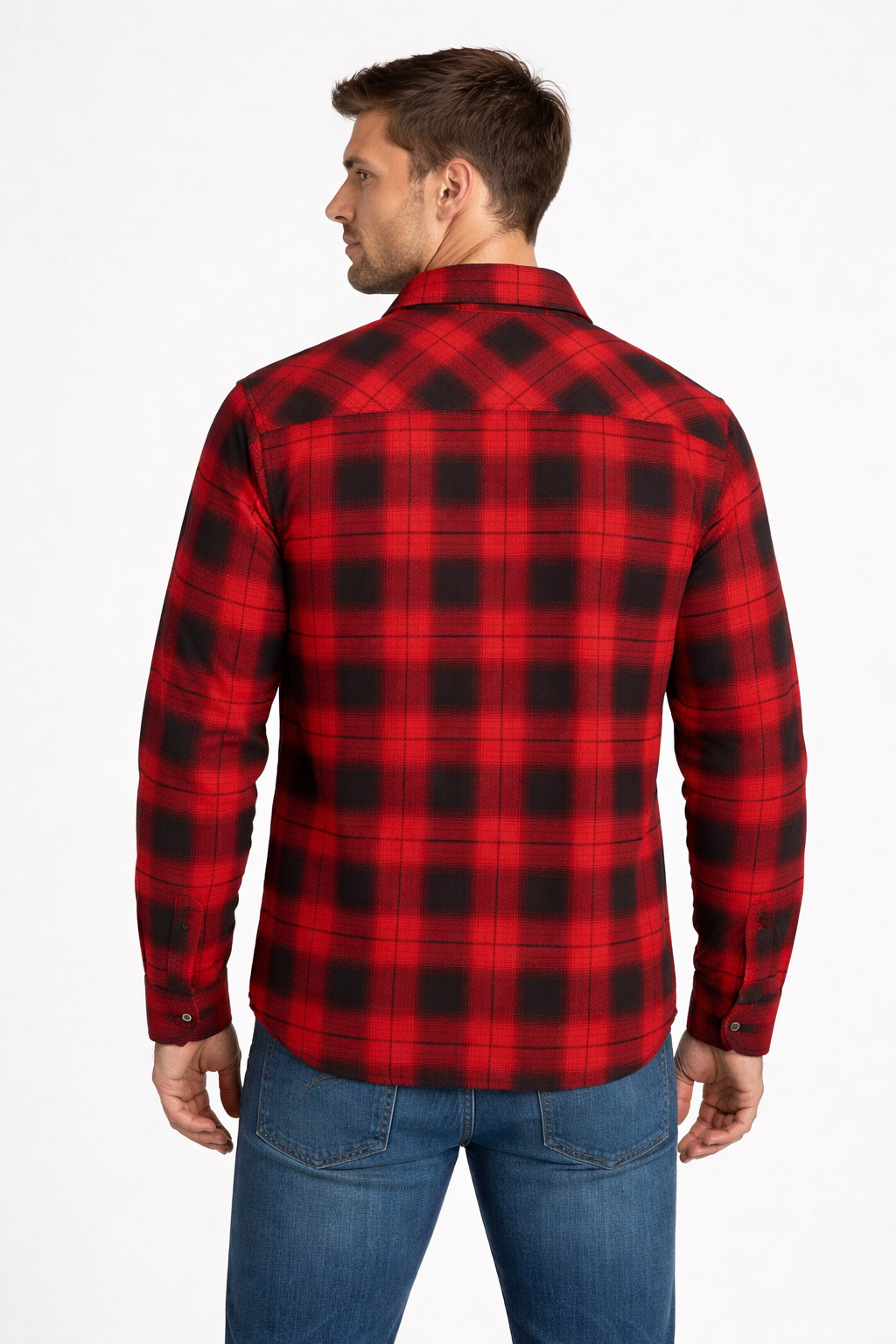 Plaid Lined Button Shirt Jacket