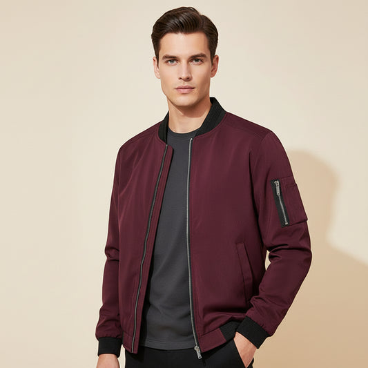 Structured Zip Bomber Jacket