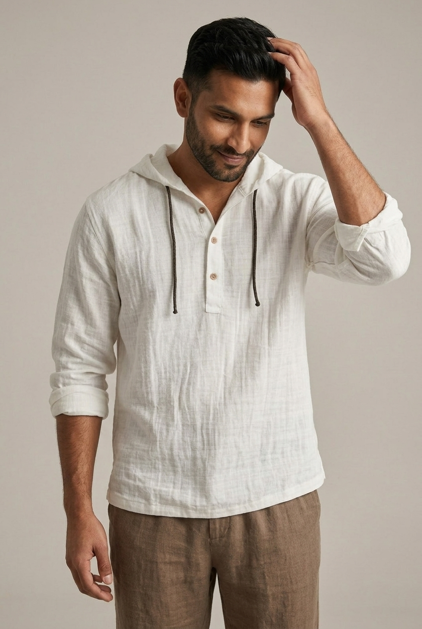 Hooded Henley Shirt