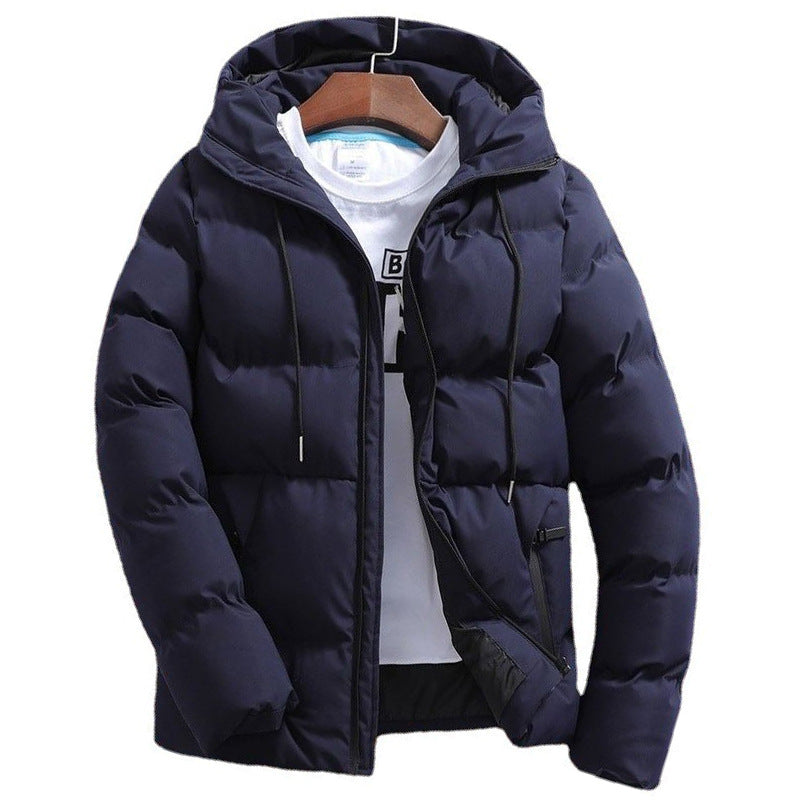 Men’s Hooded Quilted Jacket With Padded Panels