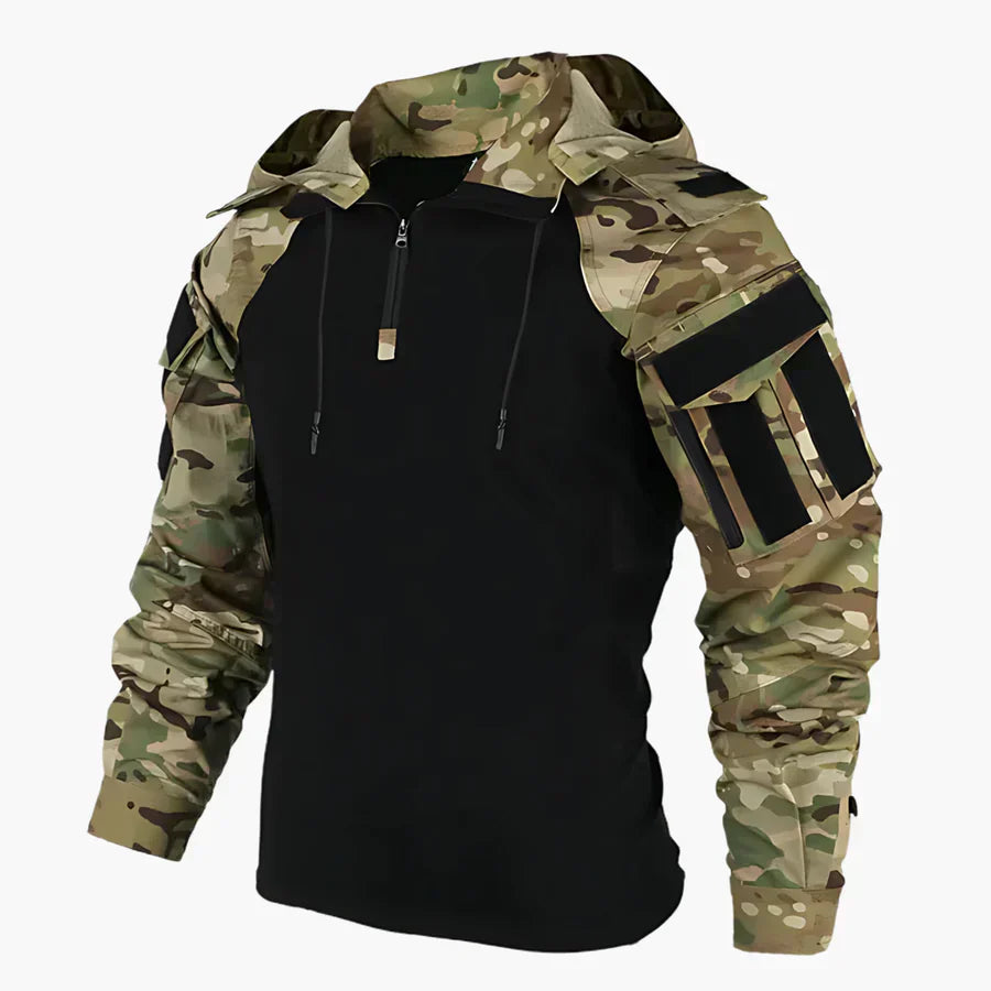 Men’s Long Sleeve Tactical-Style Knit and Woven Shirt