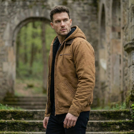 Men’s Canvas-Style Hooded Jacket