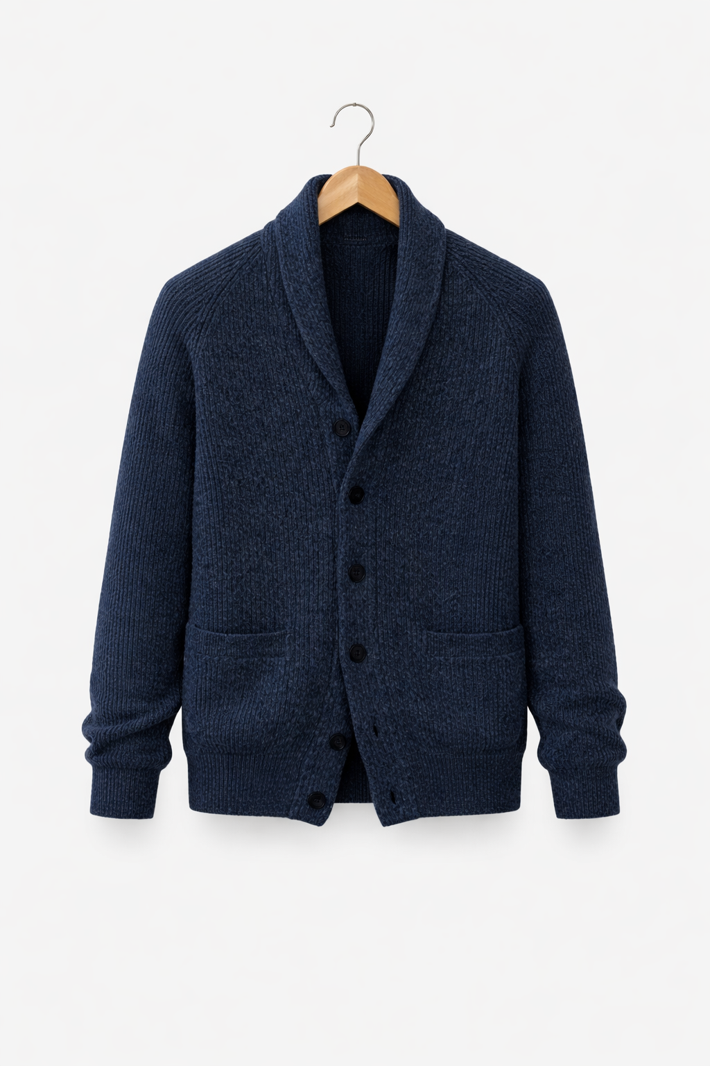 Men’s Knit Cardigan Sweater with Shawl Collar