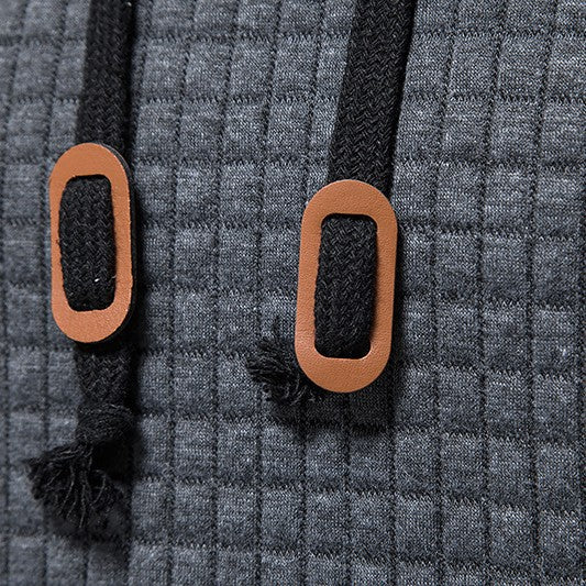 Getextureerde hoodie trui met trekkoord