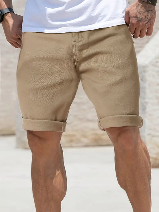 Rolled Hem Chino Shorts for Men