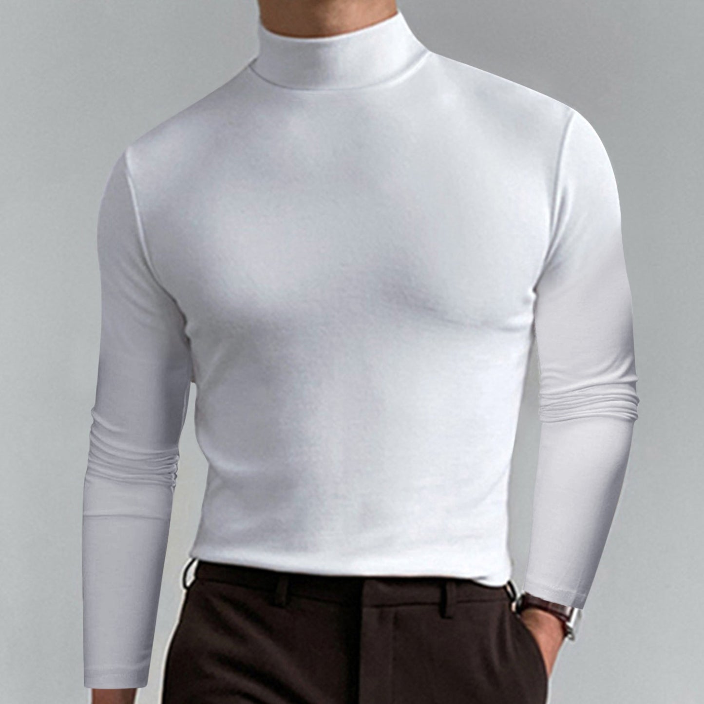 Men’s Long Sleeve Mock Neck Top
