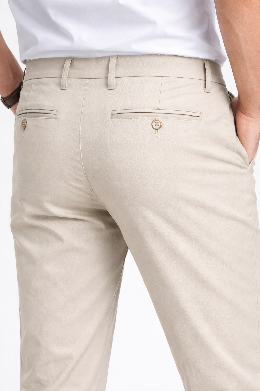 Straight Fit Stretch Tailored Dress Trousers