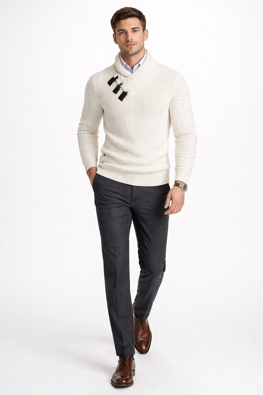 Arden Ridge Ribbed Toggle Knit Sweater