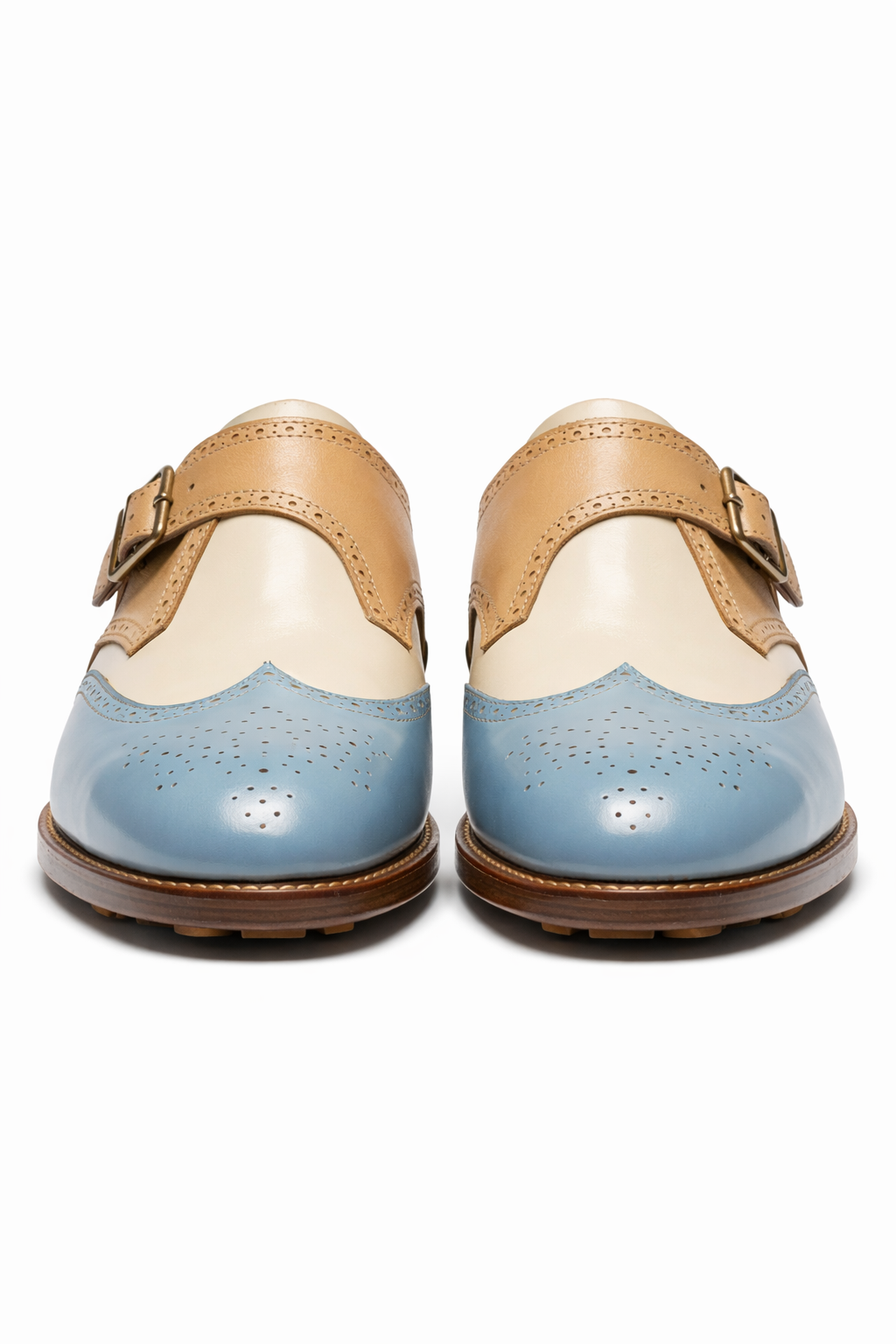Tri-Tone Monk Strap Wingtip Oxfords
