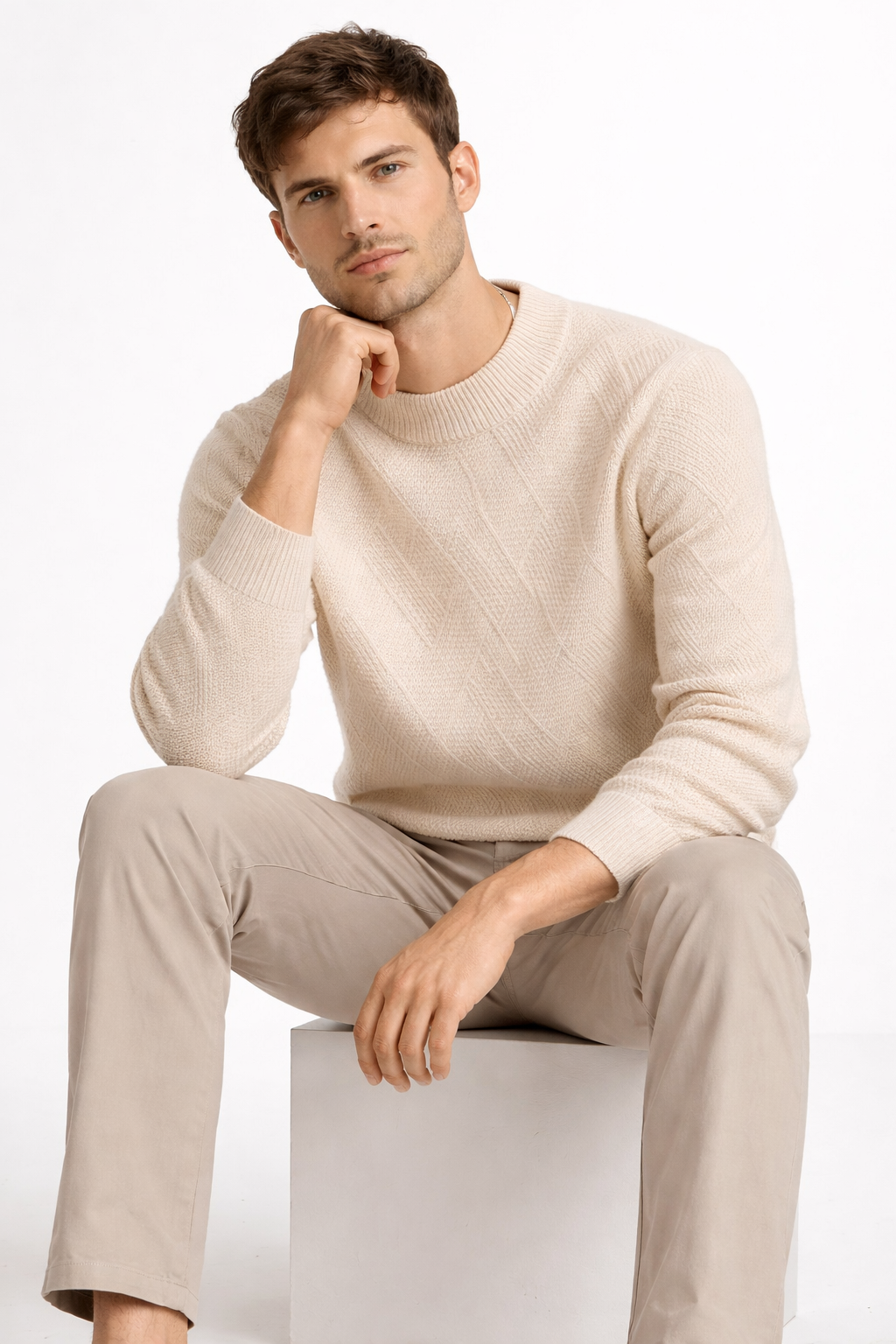 Men’s Diamond Knit Crew Neck Shirt