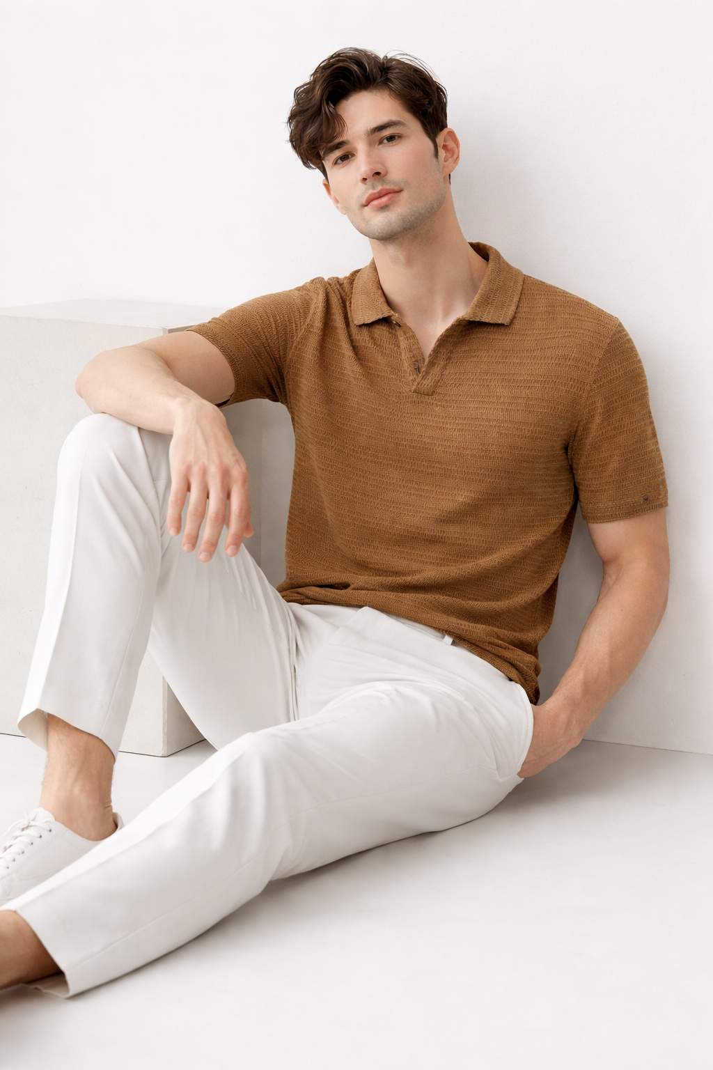 Sandbar Open-Weave Knit Polo