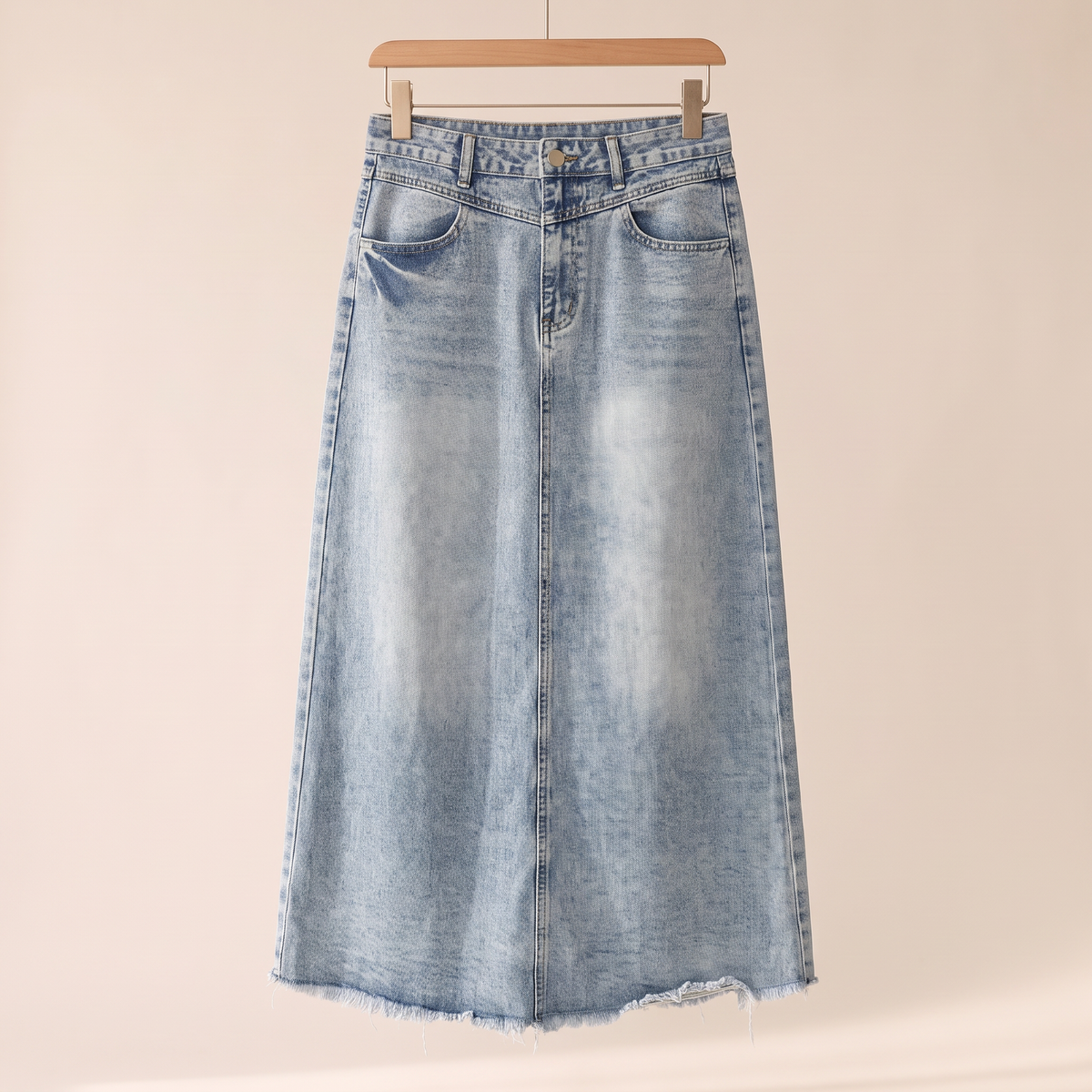 Aldena A-lijn maxi-rok van denim