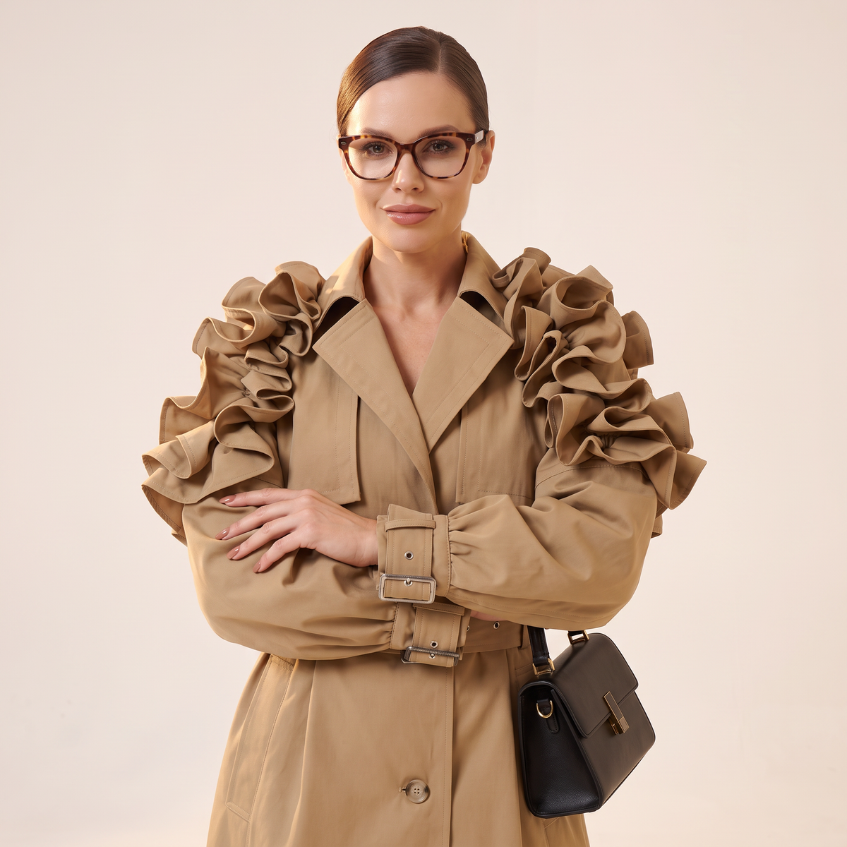 Arlette trenchcoat met ruches