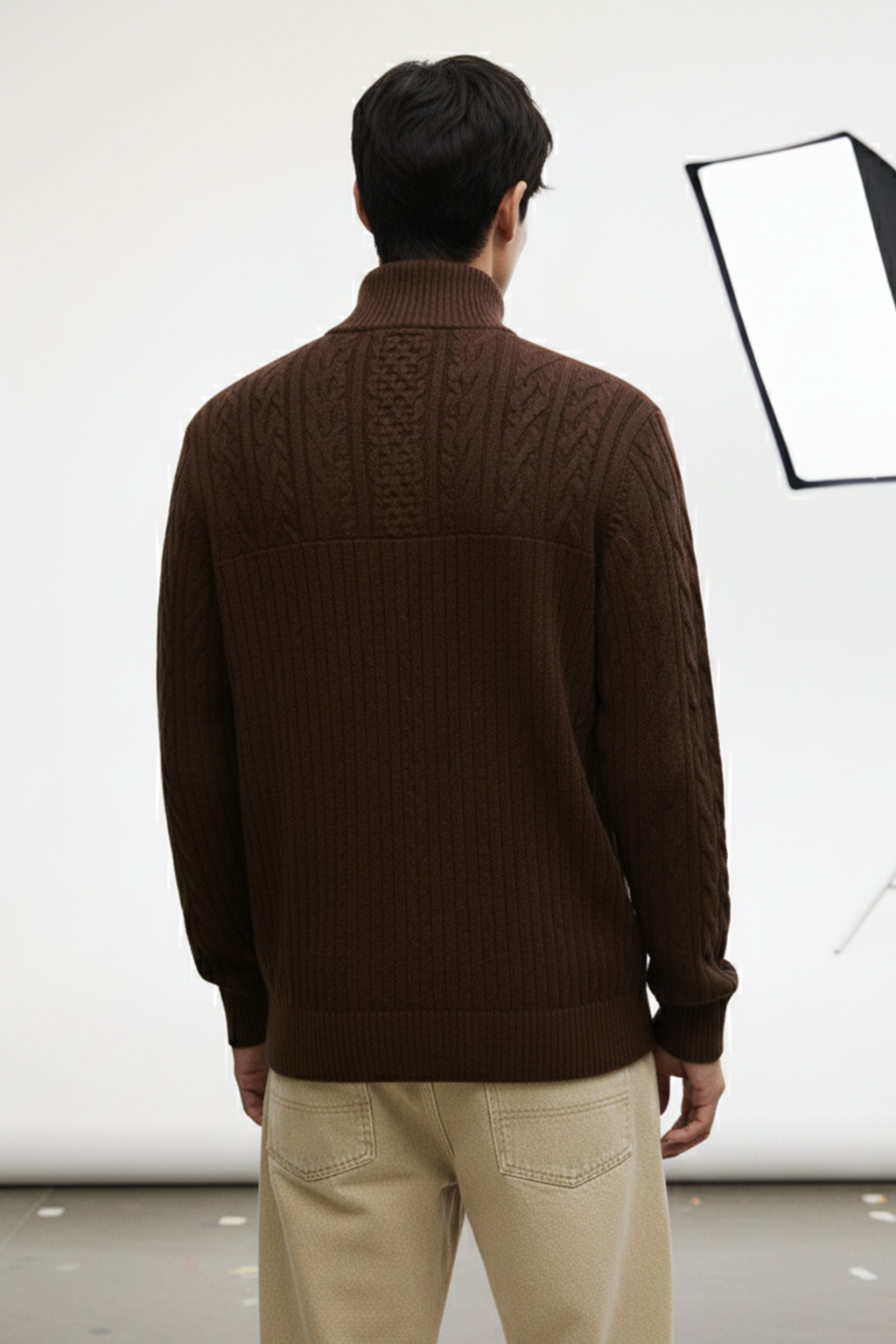 Half-Zip Turtle Neck Sweatshirt | Carter – Coffee Brown