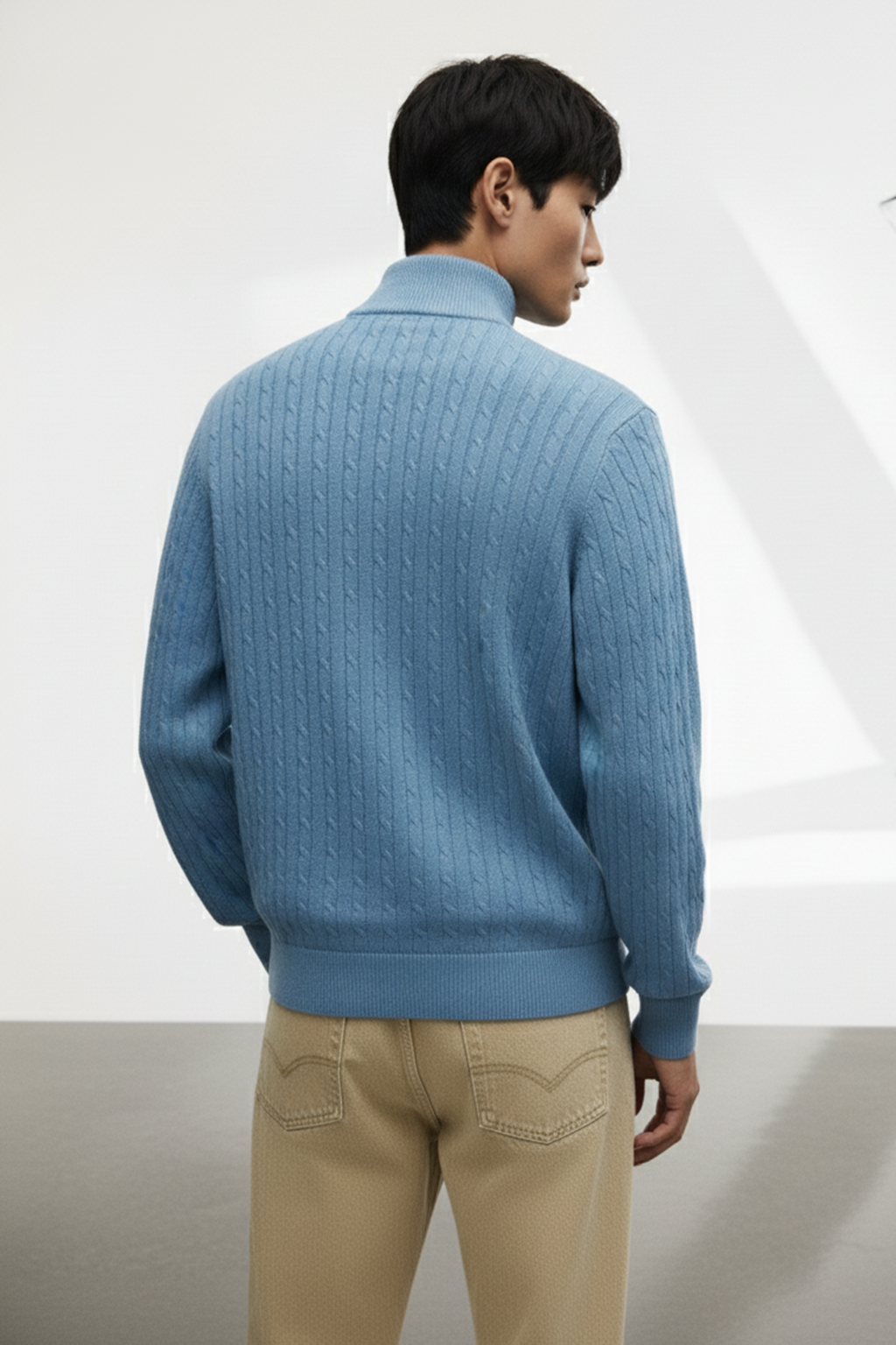 Half-Zip Turtle Neck Sweatshirt | Brandon – Bright Blue