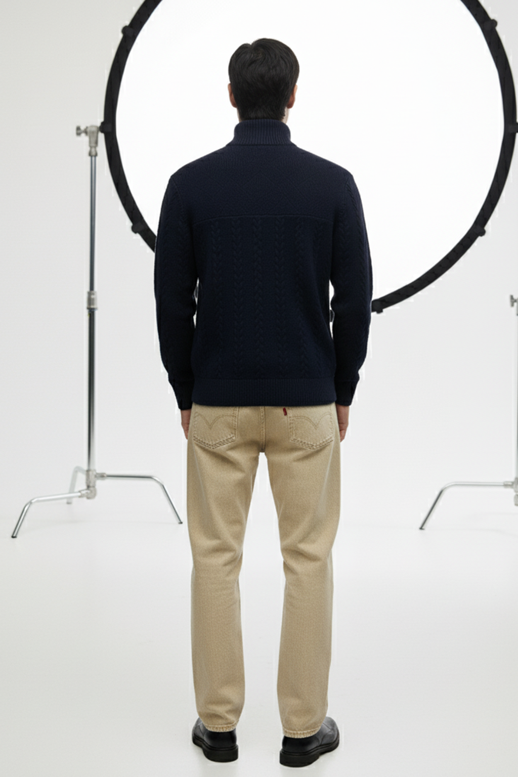 Half-Zip Turtle Neck Sweatshirt | Connor – Navy Blue