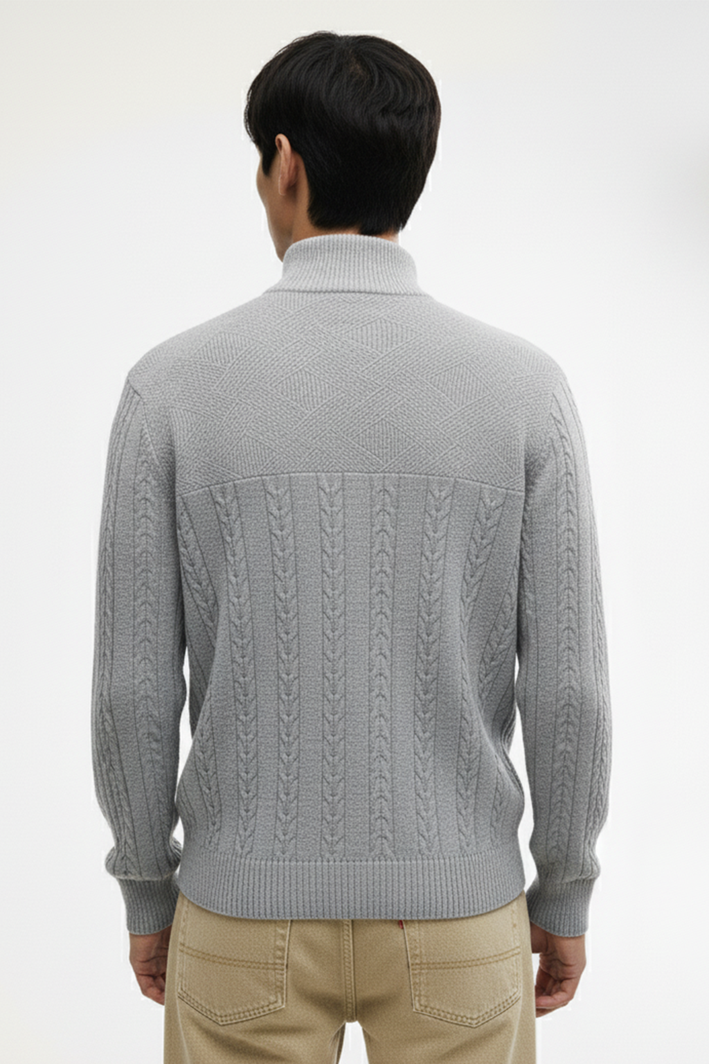 Half-Zip Turtle Neck Sweatshirt | Ethan – Light Grey