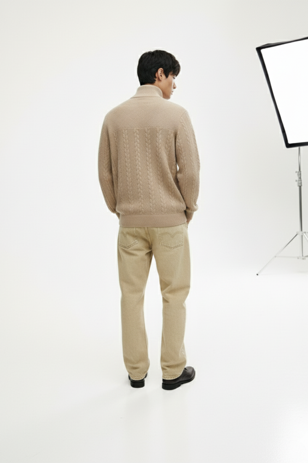 Half-Zip Turtle Neck Sweatshirt | Mason – Mocha Brown