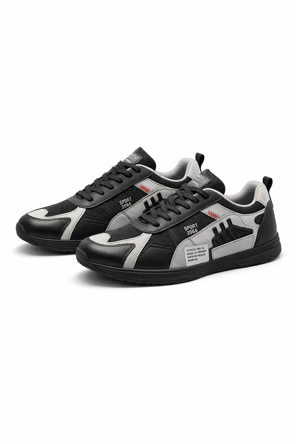Multi-Panel Trail Style Lace-Up Trainers