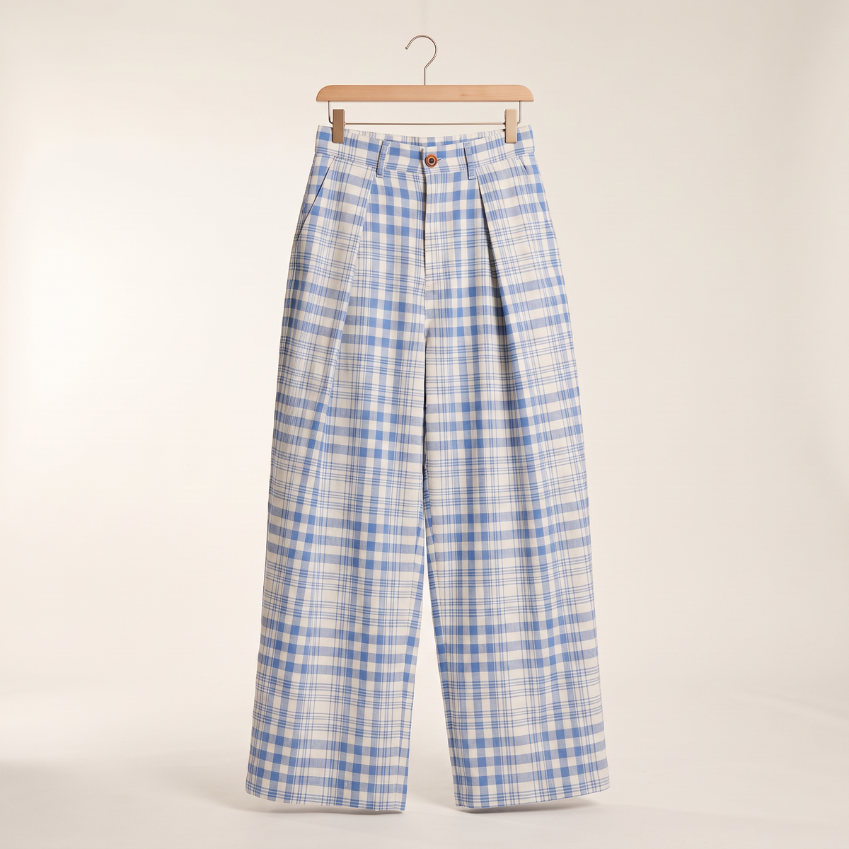 Bexley broek met wijde pijpen en blauwe ruit