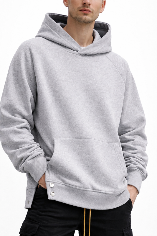 Men’s Longline Side Snap Hoodie