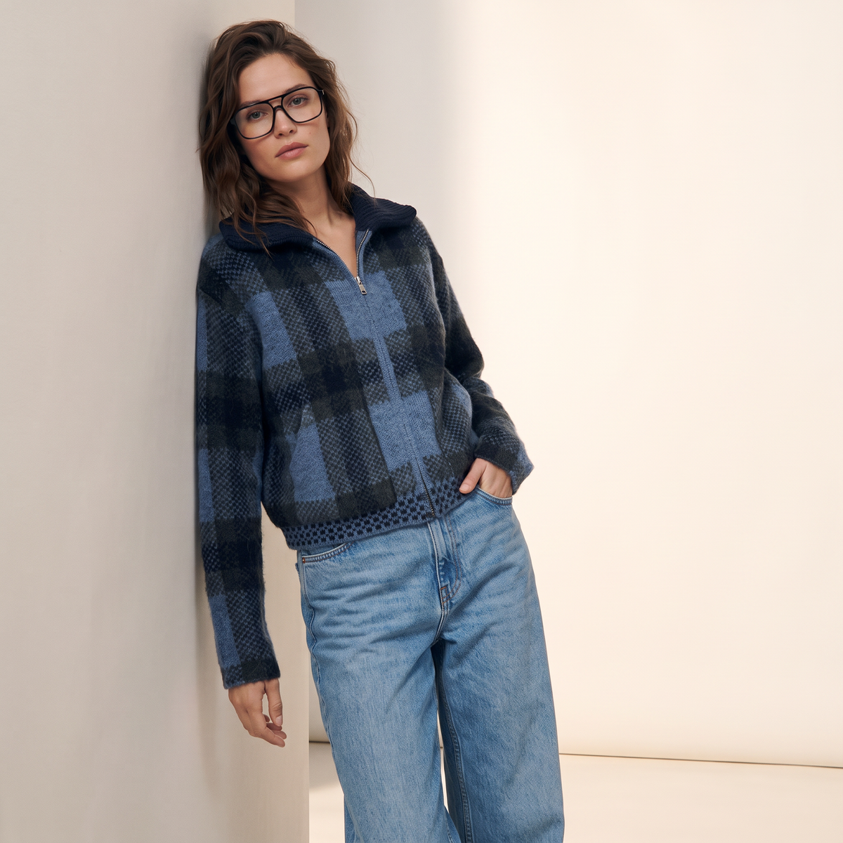 Brienne geruit vest met ritssluiting