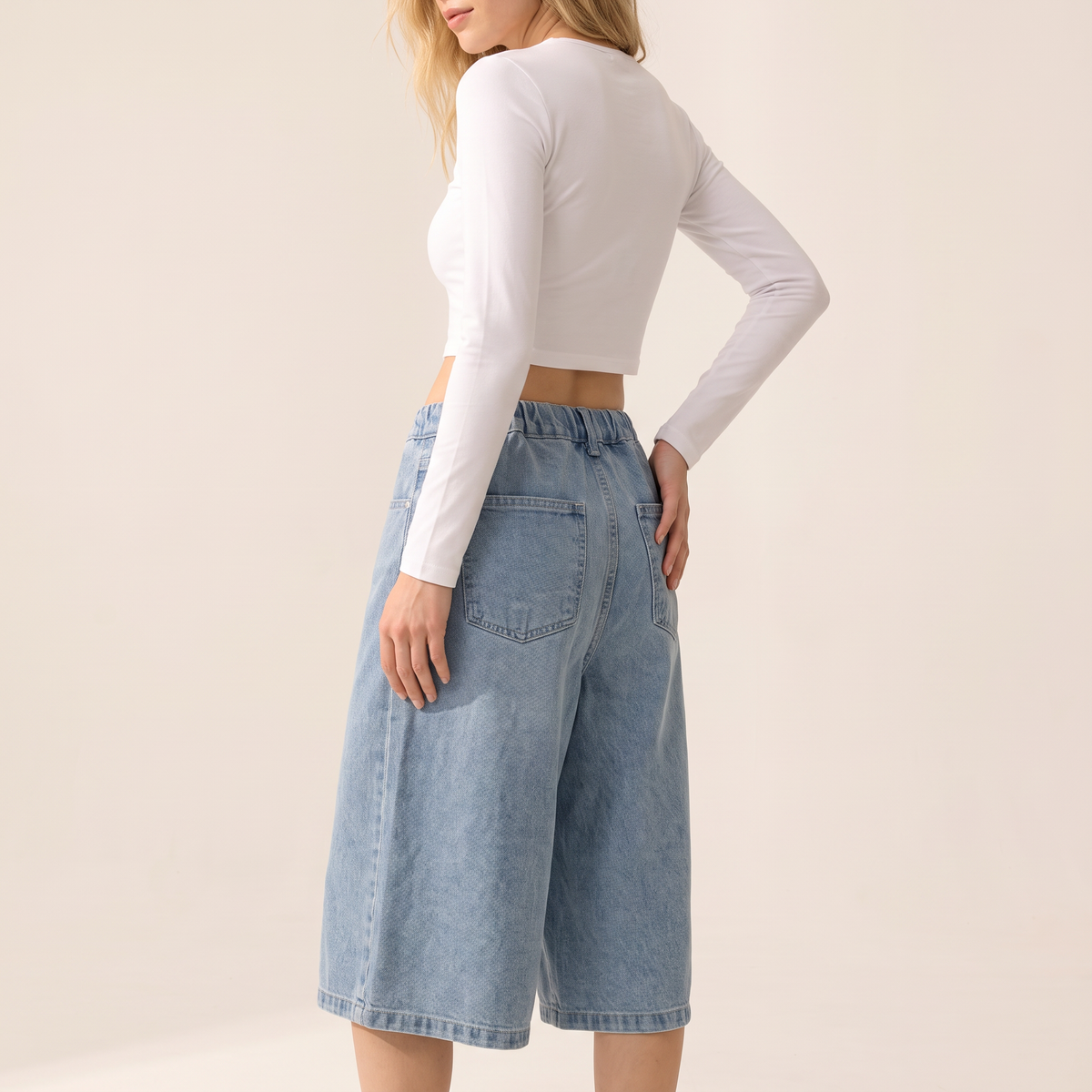 Brinley jorts met wijde pijpen
