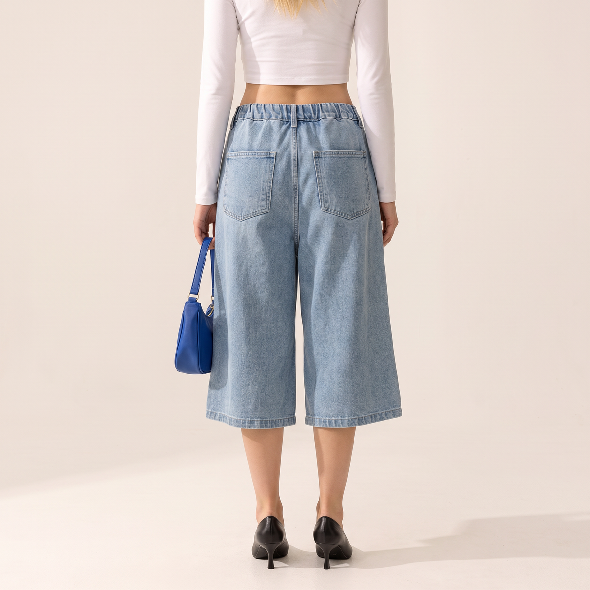 Brinley jorts met wijde pijpen