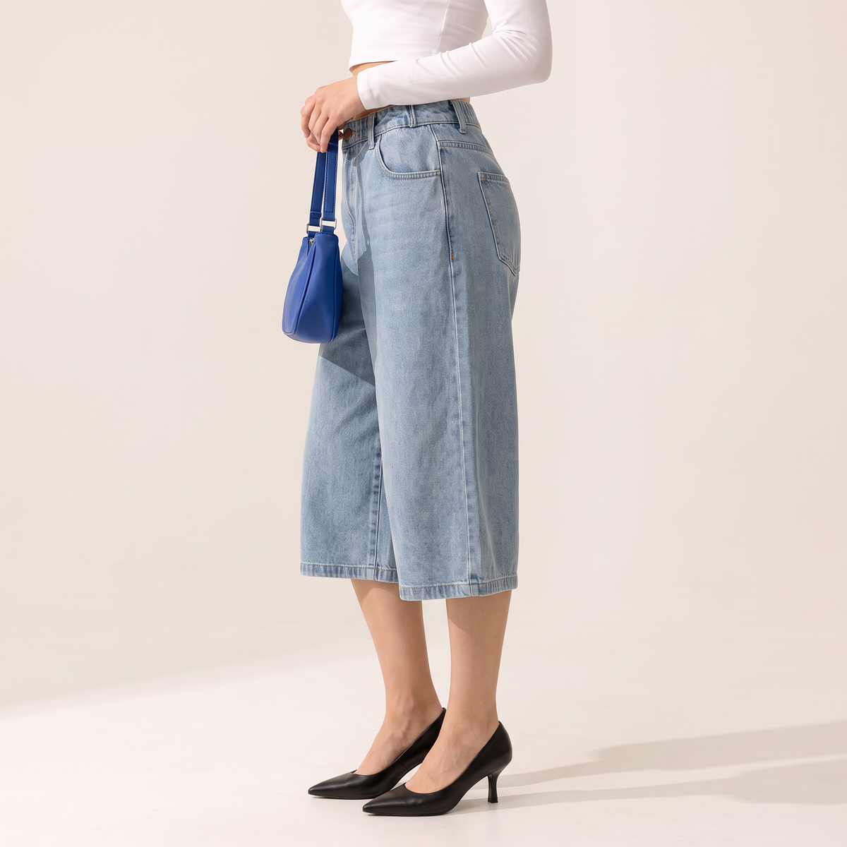 Brinley jorts met wijde pijpen
