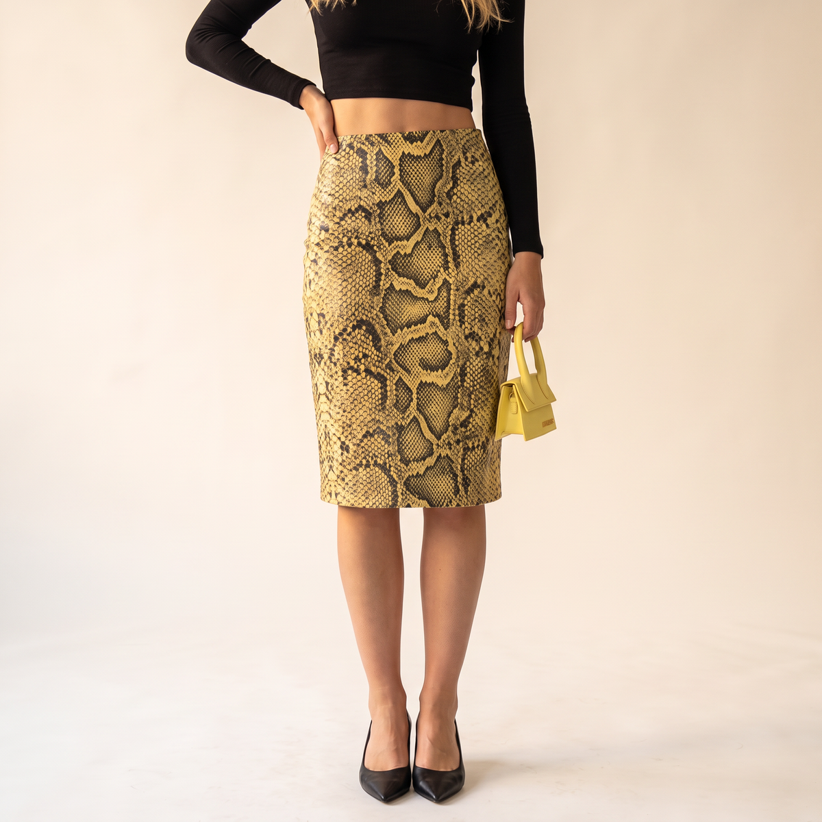 Calivra midi-rok met slangenprint