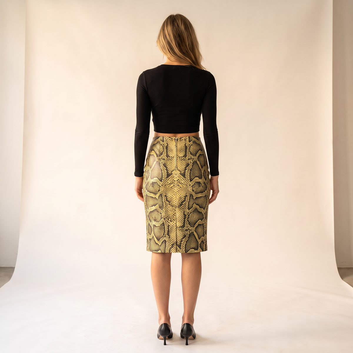 Calivra midi-rok met slangenprint