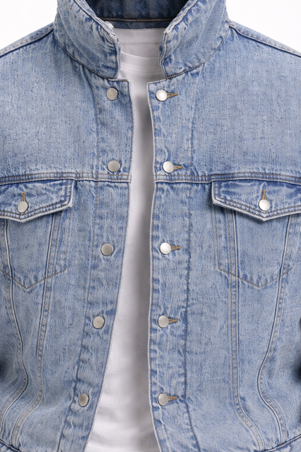 Washed And Worn Mixed Cotton Loose Thickened Denim Jacket